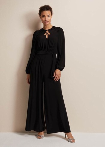 Phase Eight Janece Wide Leg Jumpsuit Black USA | 3041528-OU